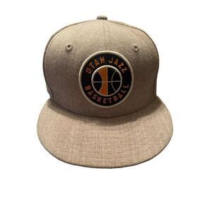 New Era Youth Tan Wool Blend NBA Utah Jazz 9Fifty Snapback Hat Adjustable